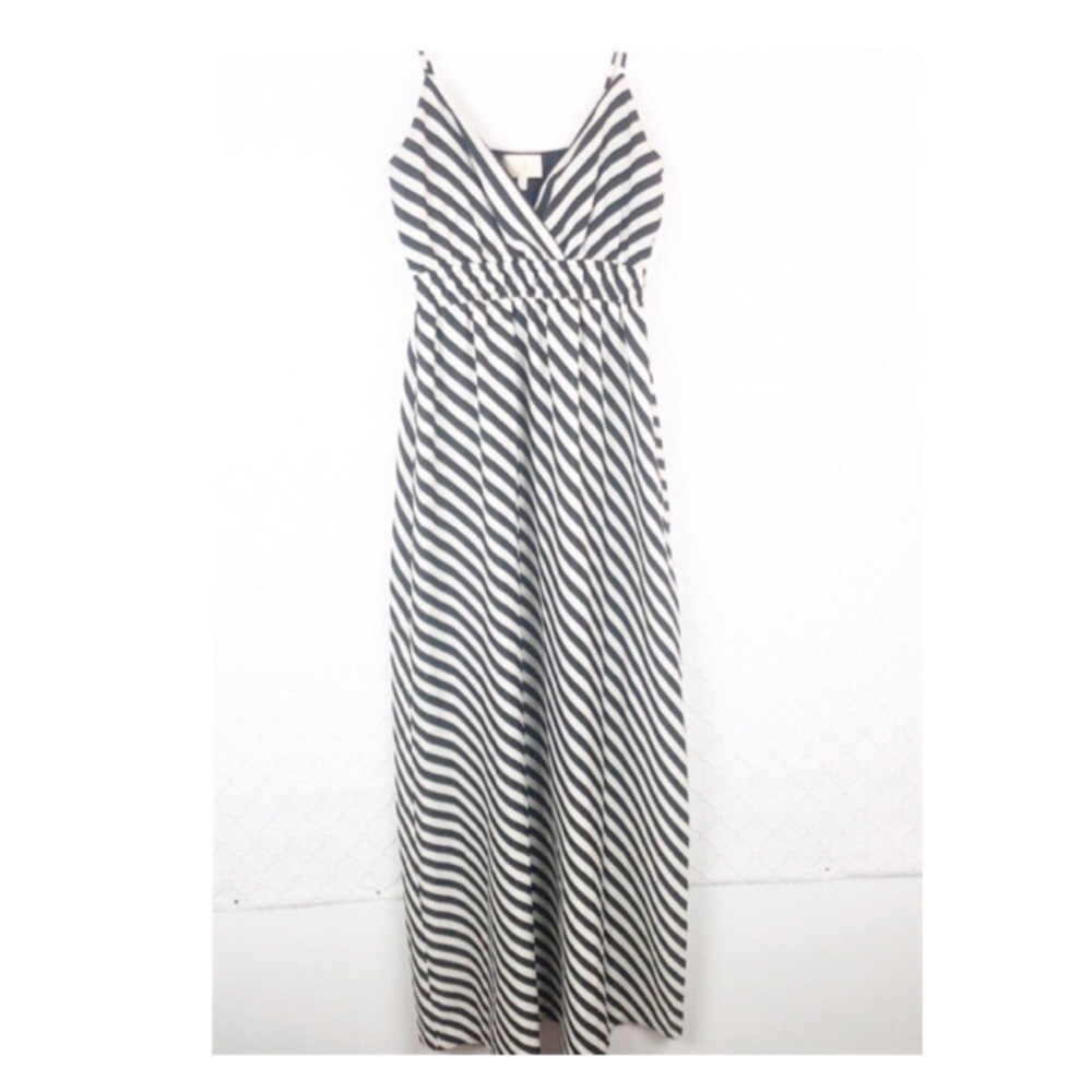 C.C. Black & White Striped Maxi Dress Festival XS